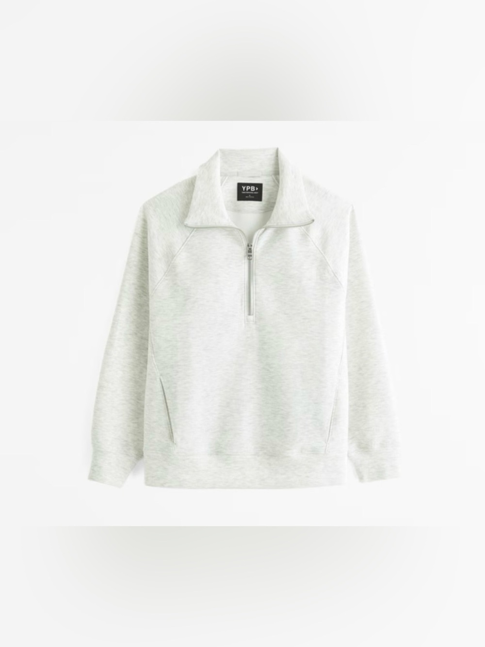 Abercrombie Light Gray YPB neoKNIT Half-Zip Sweater Size Medium
